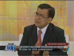 Javier Velásquez: No hay voluntad política para luchar contra delincuencia