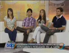 Jóvenes peruanos seleccionados por la Nasa partirán mañana a EEUU
