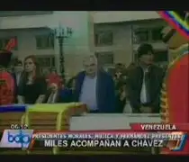 Presidentes Morales, Fernández y Mujica acompañaron féretro de Hugo Chávez