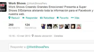 Empresa "Work Shows" será la promotora del Tour "Super Show 5"