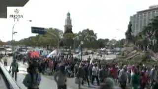 Movadef marcha por Buenos Aires para exigir libertad de Rolando Echarri