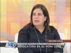 Cecilia Blume: Candidatura de Nadine Heredia no es buena para el Perú