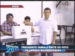 Revocatoria 2013: presidente Humala sufragó en Universidad Ricardo Palma
