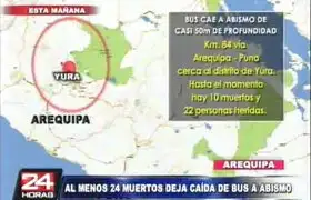 Bus cayó a un abismo en Arequipa dejando al menos 24 muertos