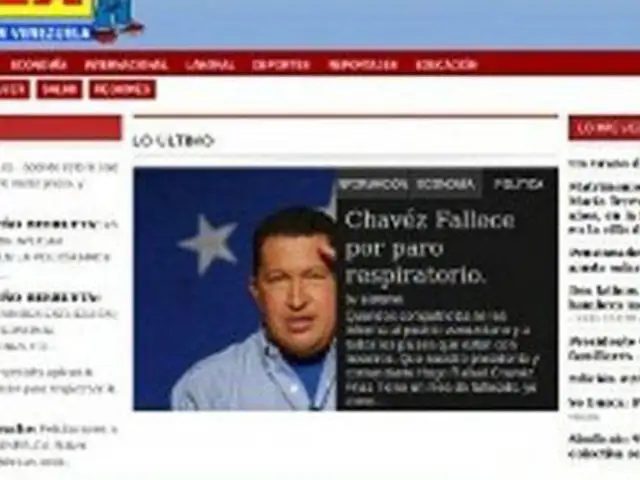 Hackean web de diario venezolano para anunciar muerte de Hugo Chávez