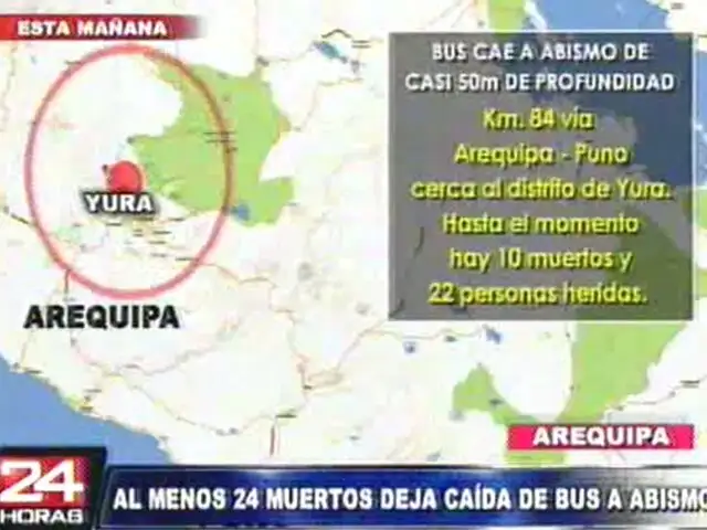 Bus cayó a un abismo en Arequipa dejando al menos 24 muertos