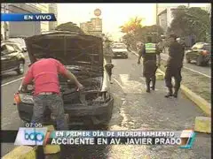 Reordenamiento vehicular en Javier Prado provocó un accidente