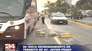 Reordenamiento vehicular en Javier Prado continuará hasta el óvalo Monitor