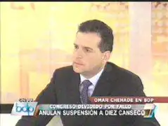 Omar Chehade negó que oficialismo este blindando al ex presidente Toledo