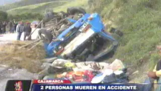 Cajamarca: camión con ganado se despista y deja dos muertos