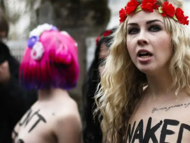 Activistas de Femen realizan la ‘yihad topless’ a lo largo de Europa