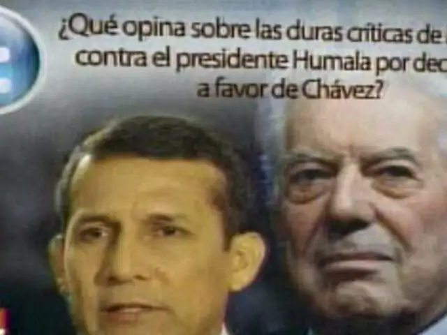 Peruanos critican a Vargas Llosa por haber apoyado a Ollanta Humala