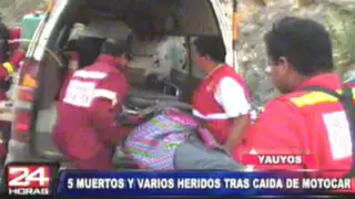 Yauyos: caída de motocar deja 5 muertos y varios heridos