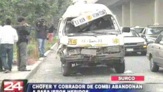 Surco: conductor estrella combi y abandona a pasajeros heridos