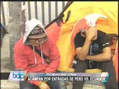 Acampan en exteriores del Estadio Nacional para obtener entradas al Perú-Ecuador