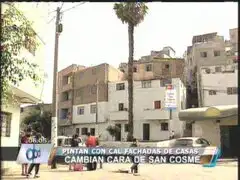 Comuna de La Victoria pinta con cal casas de cerro San Cosme