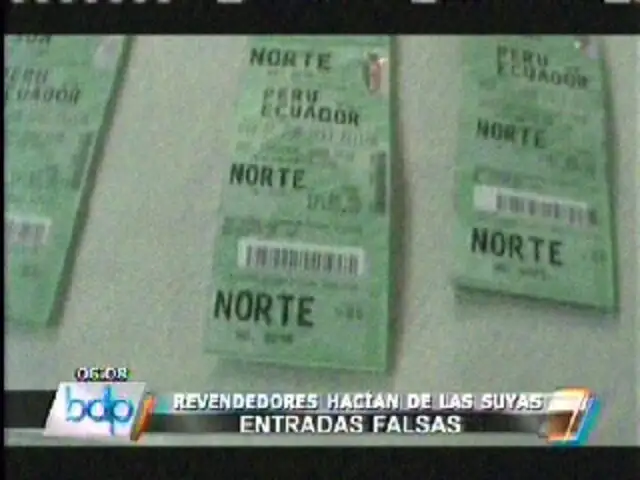 Capturan a revendedores que ofrecían entradas falsas para el Perú-Ecuador