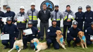 Condecoran unidad canina municipal por participar en rescate en Chanchamayo