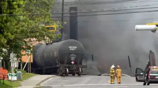 Registran fuerte explosión de tren con sustancias químicas en Canadá