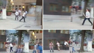 Video: turco utiliza un machete para dispersar a manifestantes