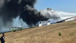 VIDEO: imágenes impactantes del choque de avión Boeing en San Francisco