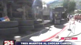 Cisterna con 9 mil galones de combustible choca contra bus dejando tres muertos