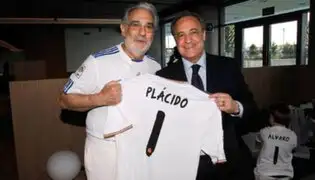 Plácido Domingo visitó a los jugadores del Real Madrid