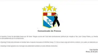 SC informa que velorio y entierro de jugador Yair Clavijo serán en privado