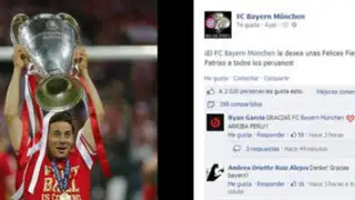 Club Bayern Munich saludó al Perú por los 192 años de independencia