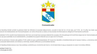 Sporting Cristal emitió comunicado sobre muerte de joven en La Florida