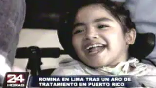 Pequeña Romina regresa a Lima tras un año de tratamiento en Puerto Rico