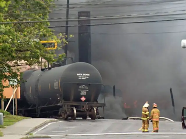 Registran fuerte explosión de tren con sustancias químicas en Canadá