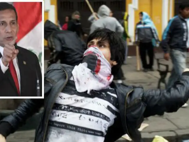 Ollanta Humala sobre universitarios que marchan encapuchados: "Parecen delincuentes"