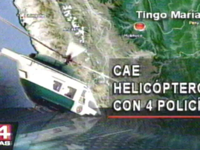 Cae helicóptero de la policía antidrogas en Tingo María