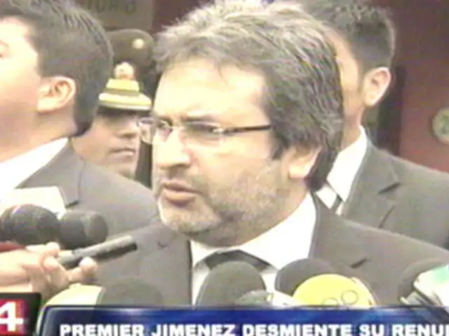 Premier Jiménez descarta nuevas renuncias en el Gabinete Ministerial