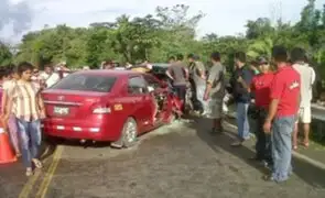 Cinco muertos tras choque y despiste de dos vehículos en Tarapoto
