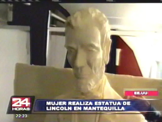 EEUU: mujer realiza estatua de mantequilla de Abraham Lincoln