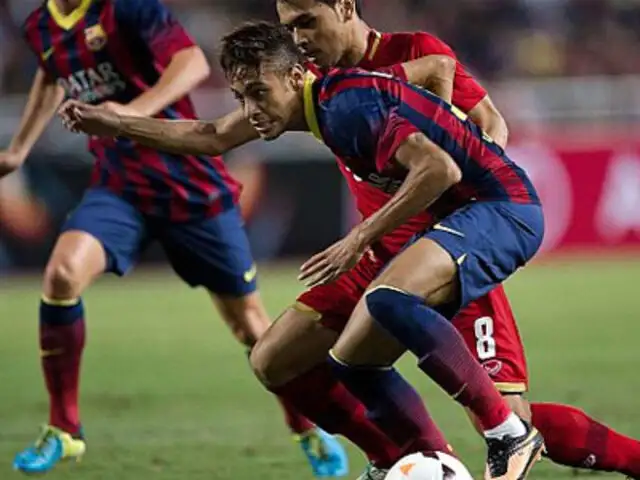 Neymar marcó su primer gol con el FC Barcelona