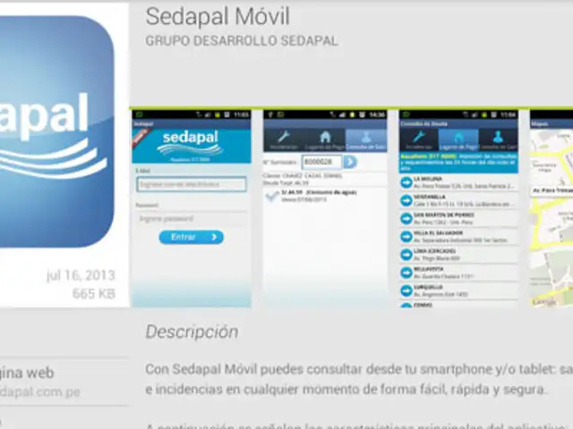 Sedapal lanza aplicación gratuita para dispositivos con sistema Android