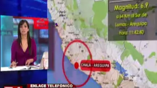 Se registran derrumbes en cerros de Arequipa por fuerte sismo de 6,9
