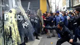 Trabajadores del Minsa protagonizaron fuertes protestas en el Centro de Lima