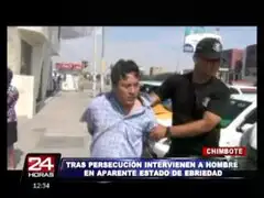 Chimbote: policía logra capturar a conductor ebrio tras intensa persecución