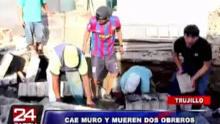 VIDEO: obreros mueren sepultados tras caída de un muro de concreto en Trujillo