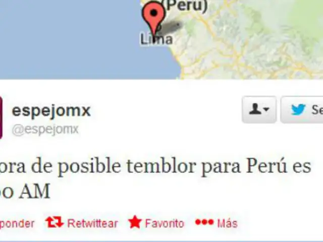 ¿Sismo en Lima fue predicho? Usuario de Twitter envió un curioso mensaje