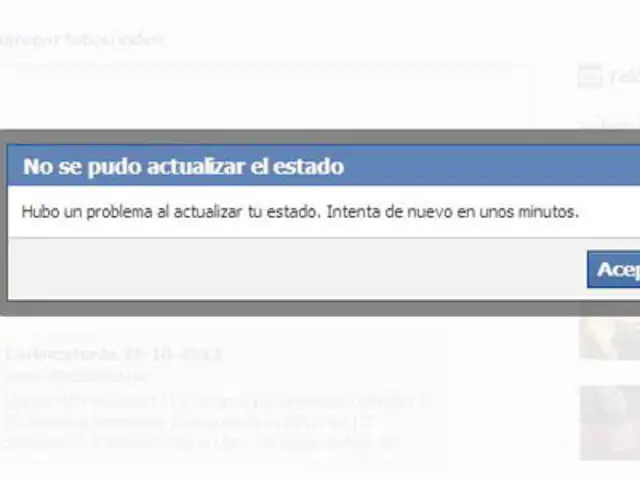 Facebook registra desde hace varias horas fallas en su servidor