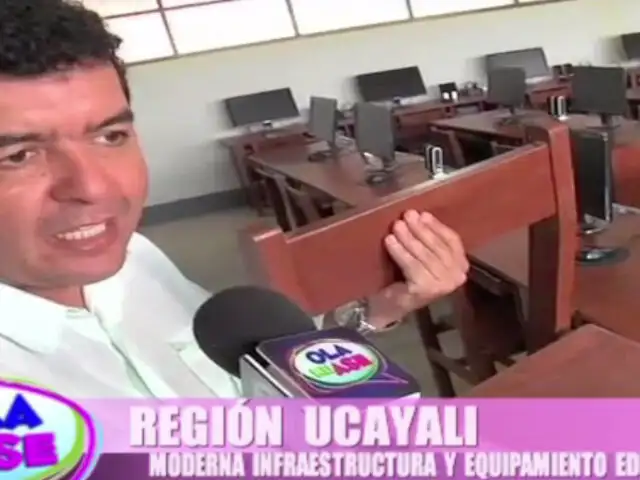 Presidente regional de Ucayali presenta moderna infraestructura de colegios