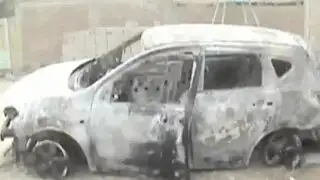 Delincuentes quemaron camioneta en la que acribillaron a dos policías en Chincha
