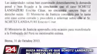 Justicia Suiza resuelve que Ernesto Schütz Landázuri no cometió delitos y dispuso cerrar el caso y archivarlo