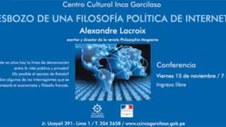 Alexandre Lacroix  dicta conferencia Esbozo de una filosofía política de internet