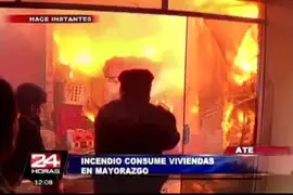 Ate Vitarte: incendio consumió al menos tres viviendas en Mayorazgo
